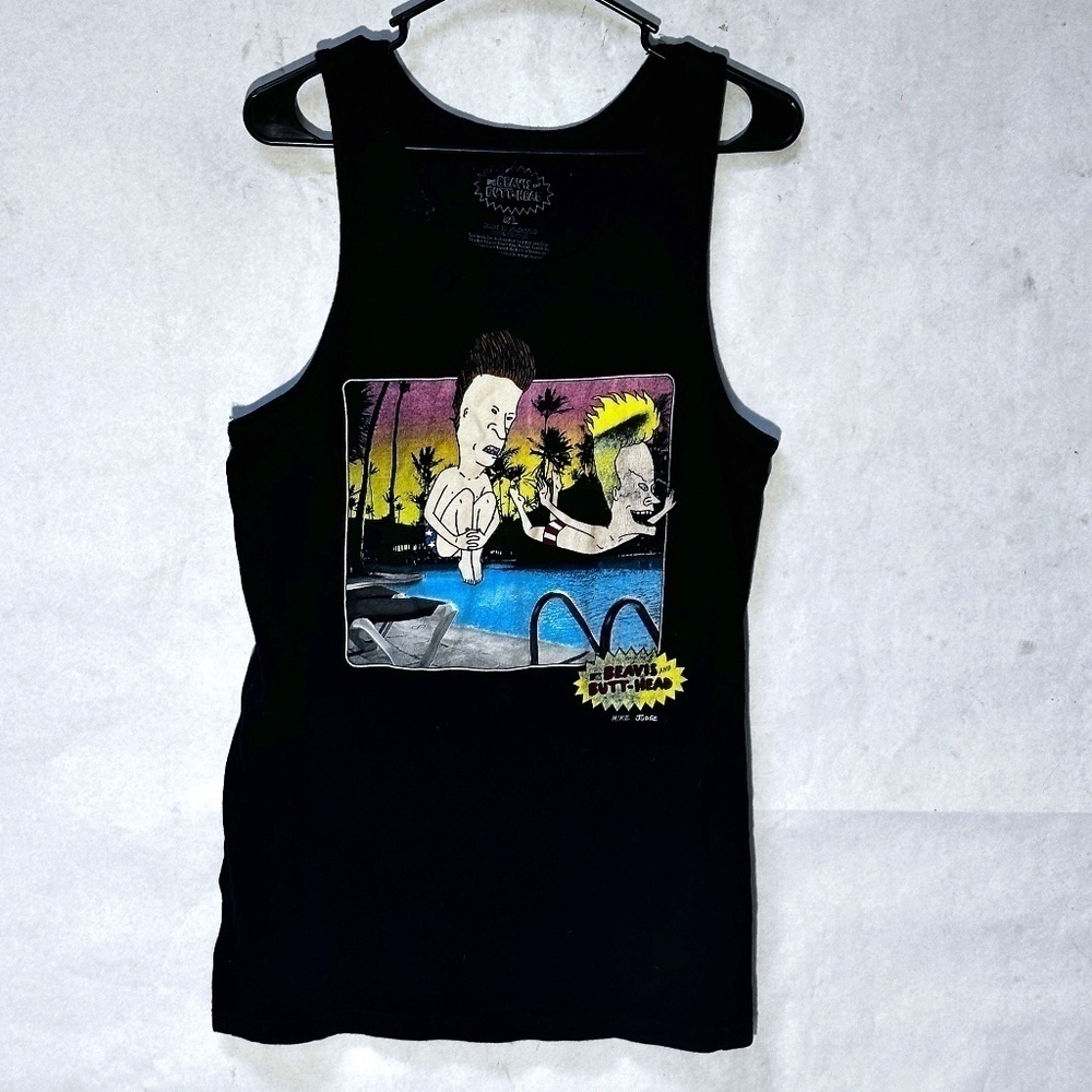 MTV Beavis and Butt- Head Pool Party Tank Top Sleeveless Beach Shirt XL
